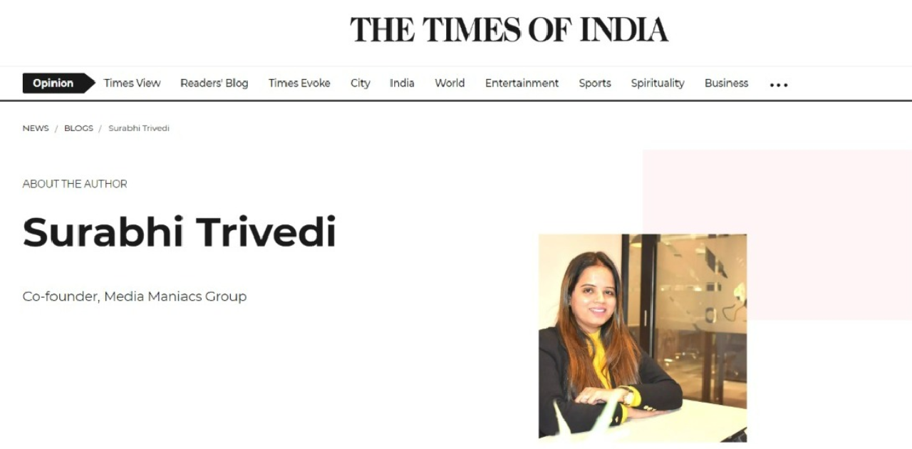 Times of India interview with Surabhi Trived