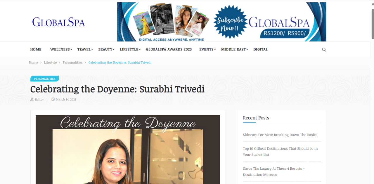 Global Spa Online interview with Surabhi Trived